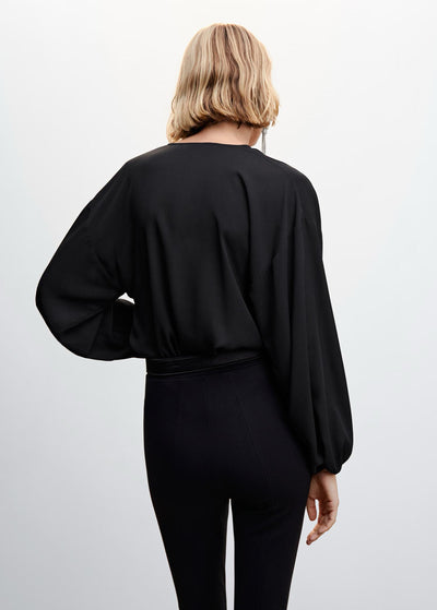 MNG - Blusa volantes lazo