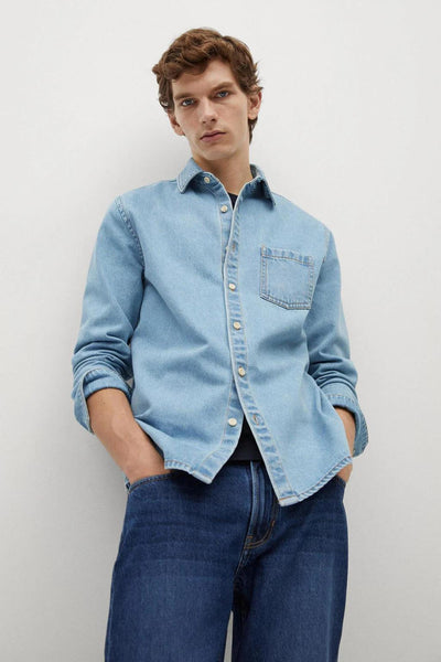 Mng - Sobrecamisa vaquera bolsillo