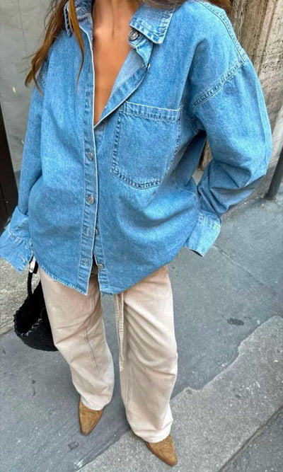 Mng - Sobrecamisa vaquera bolsillo