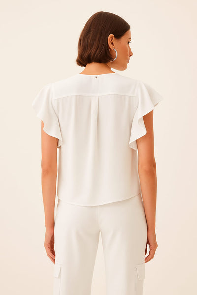 Mia Bakana - Dimy - Blusa con Volados Blanca