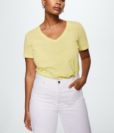 MNG - Camiseta algodón lino