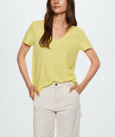 MNG - Camiseta algodón lino