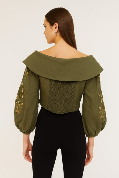 CINNTRE - Blusa Bordada Army