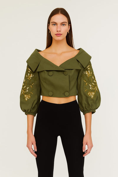 CINNTRE - Blusa Bordada Army