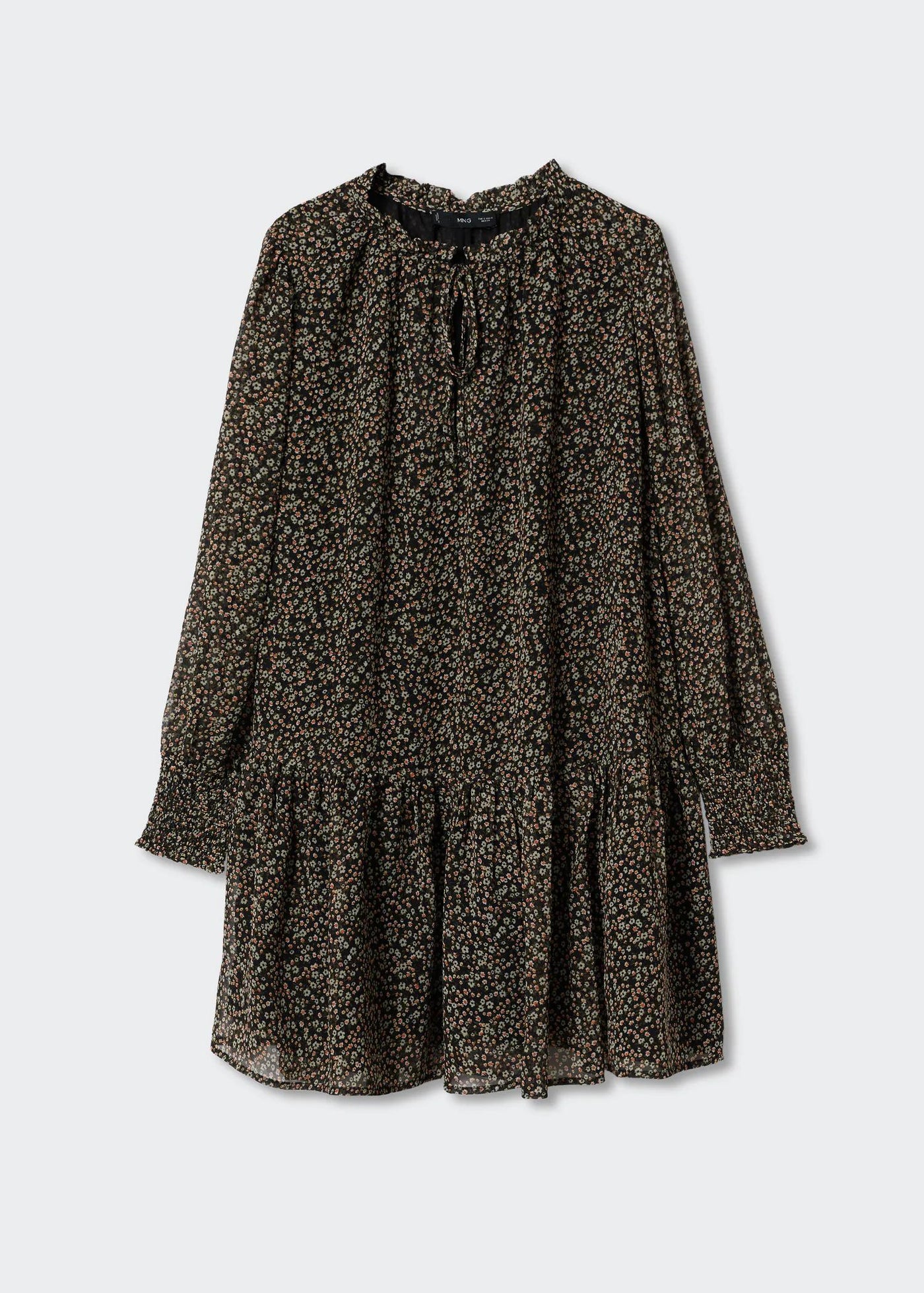 MNG- Vestido floral volantes