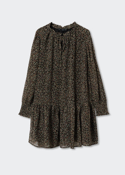 MNG- Vestido floral volantes