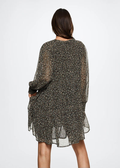 MNG- Vestido floral volantes