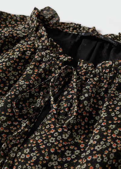 MNG- Vestido floral volantes