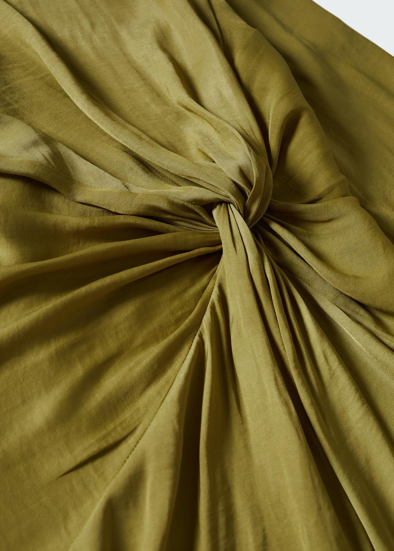 MNG- Vestido satinado nudo
