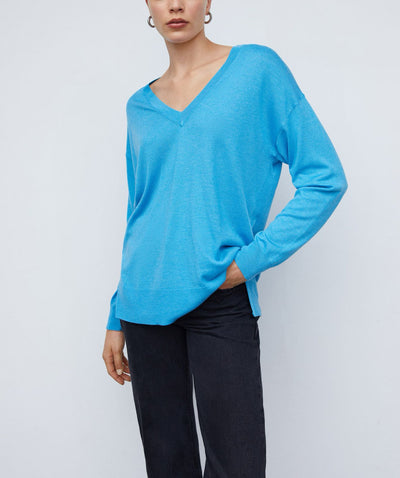 MNG- Jersey cuello pico aberturas