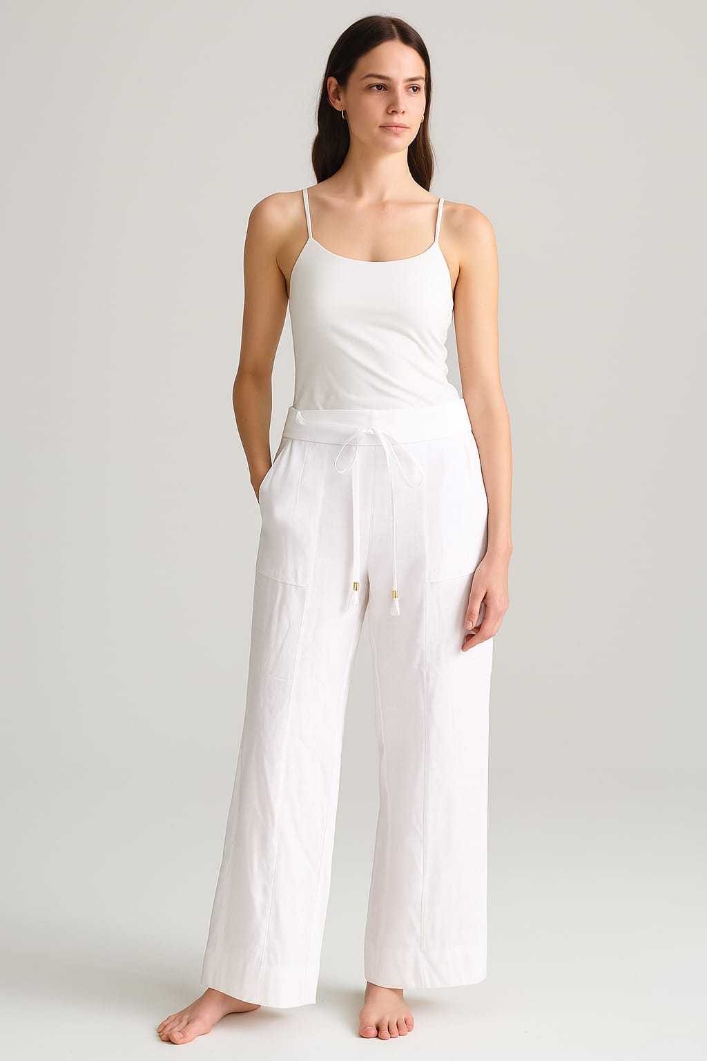 CINNTRE - Pantalón Ancho de Lino
