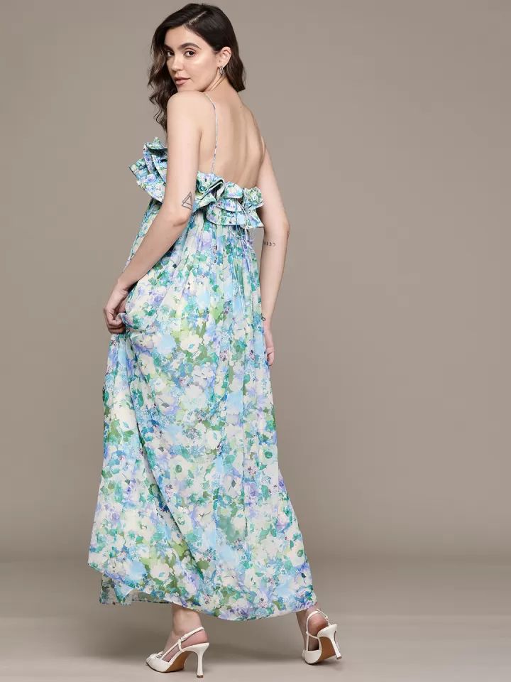 MNG - Vestido floral con volantes