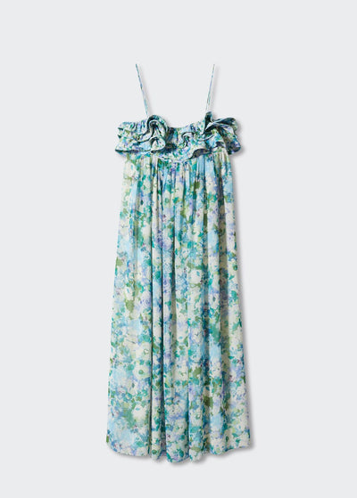 MNG - Vestido floral con volantes
