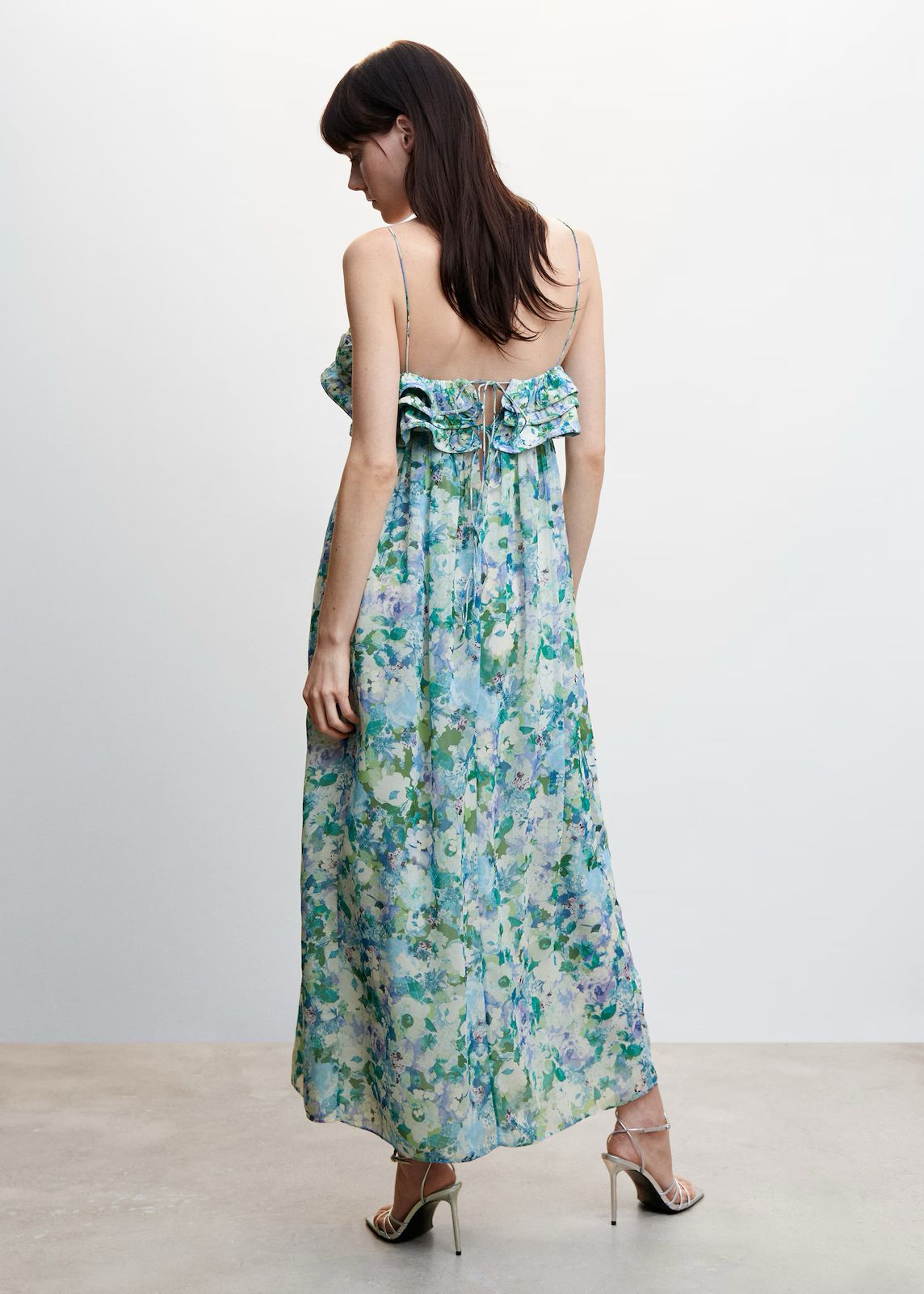 MNG - Vestido floral con volantes
