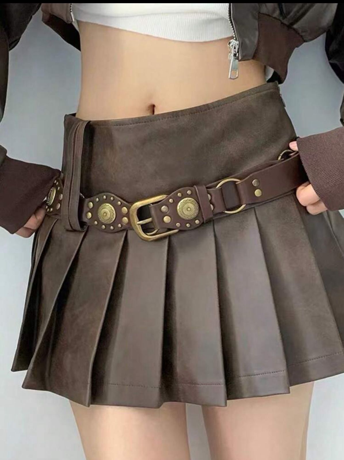 Unico - Cinturon Remaches Ajustables Marron