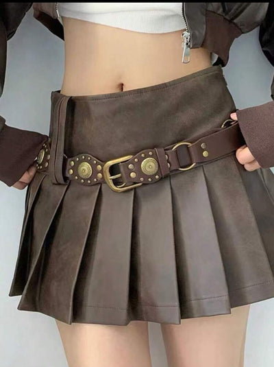 Unico - Cinturon Remaches Ajustables Marron