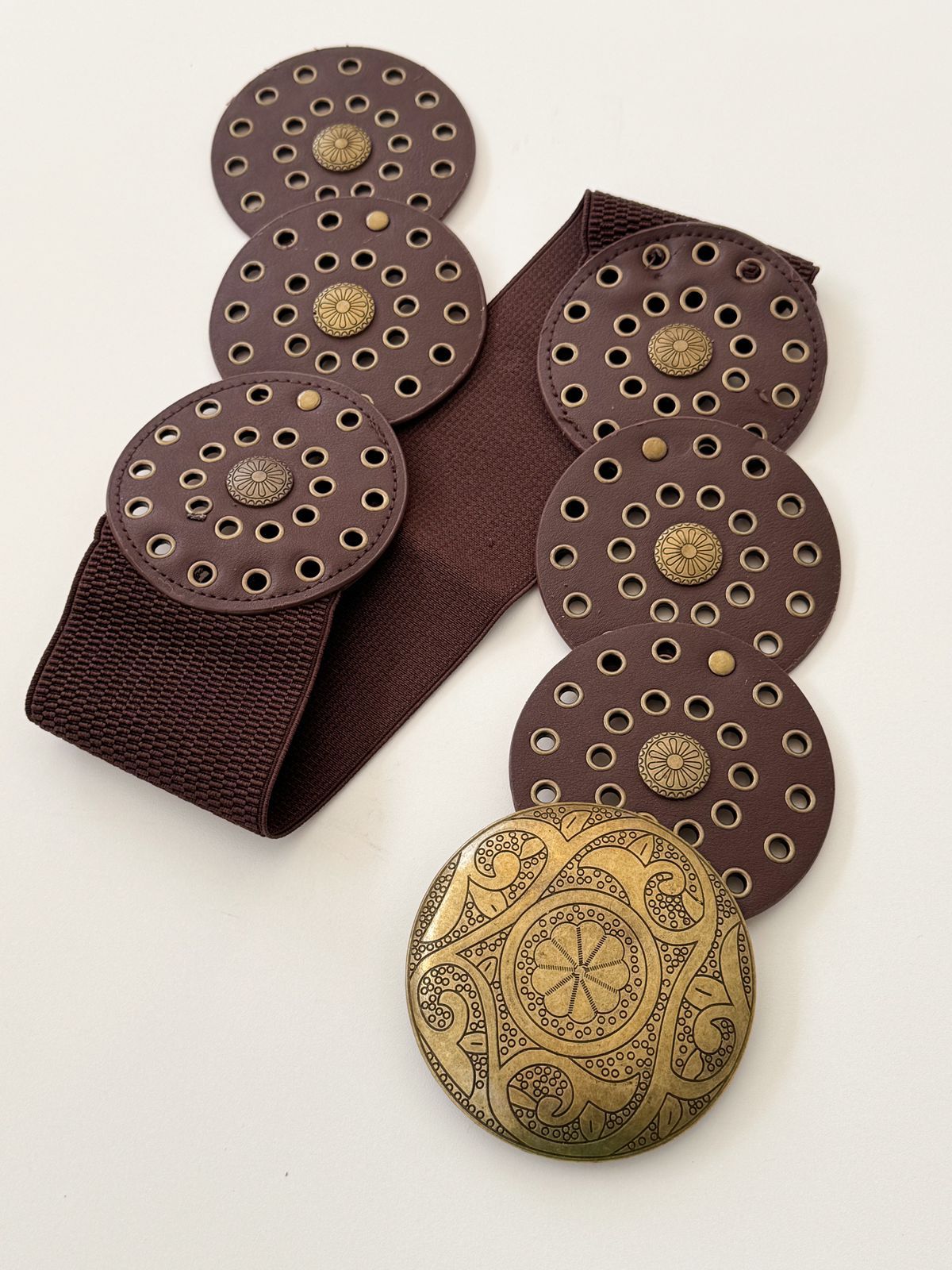 Unico - Cinturon boho elastico Marron