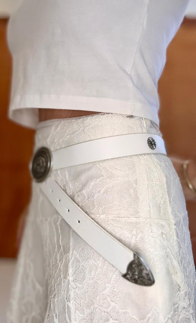 Unico - Cinturon Hebilla Metal Blanco