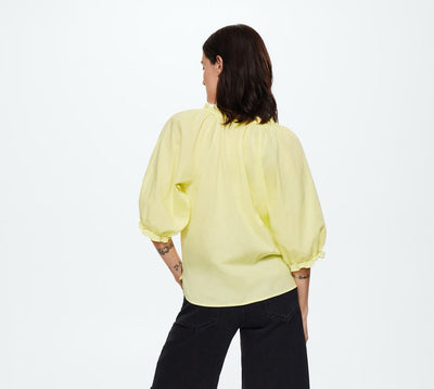 MNG - Blusa algodón manga abullonada