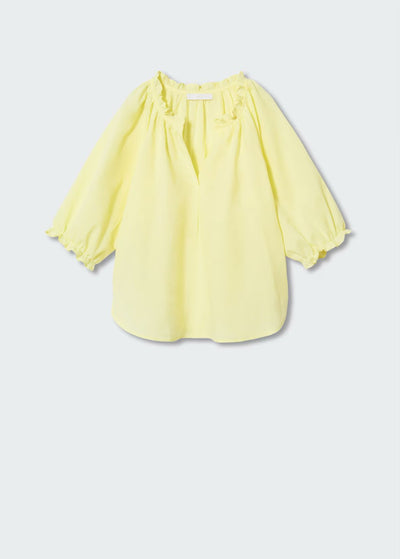 MNG - Blusa algodón manga abullonada