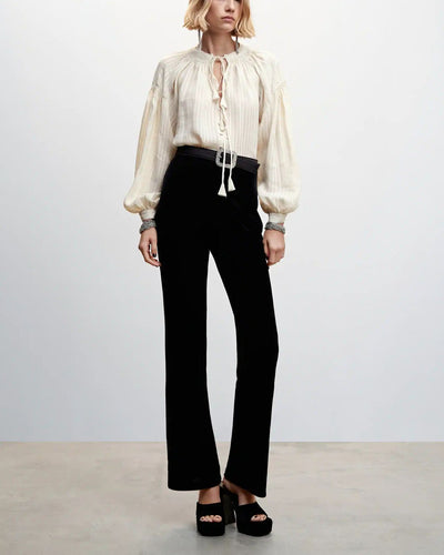 MNG - Blusa boho detalle borlas