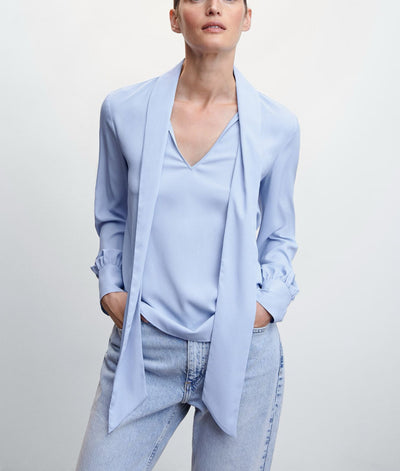 MNG - Blusa fluida lazo