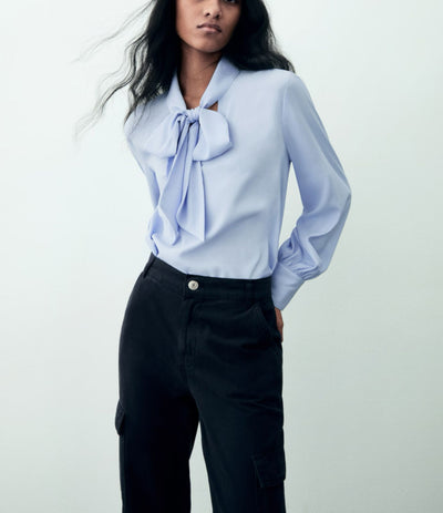 MNG - Blusa fluida lazo