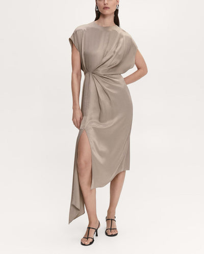 MNG - Vestido satinado abertura