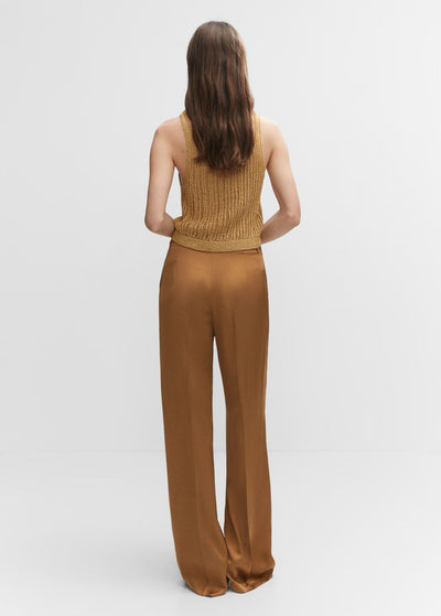 MNG - Pantalón satinado detalle pinzas