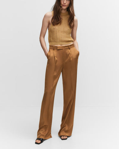 MNG - Pantalón satinado detalle pinzas