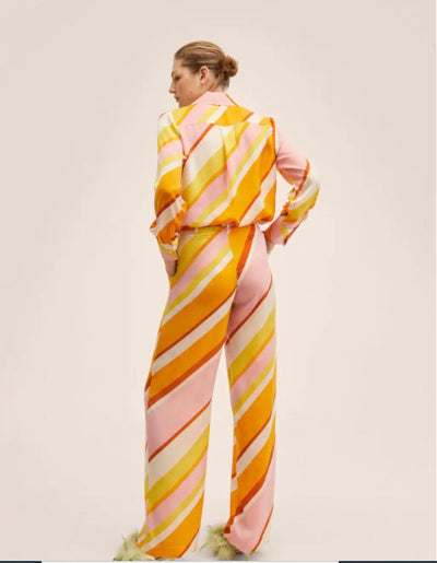 MNG - Pantalón palazzo estampado Sin cinturon