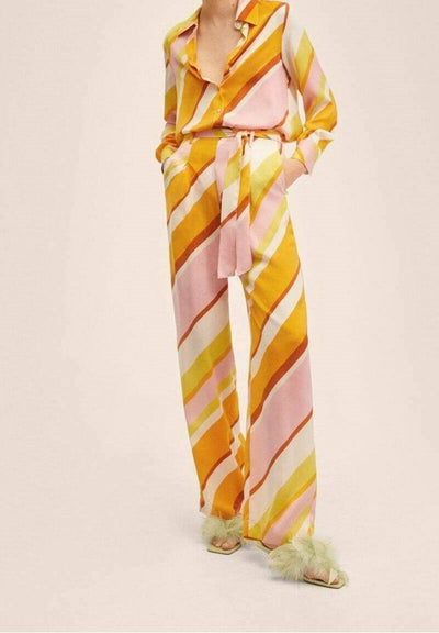 MNG - Pantalón palazzo estampado Sin cinturon
