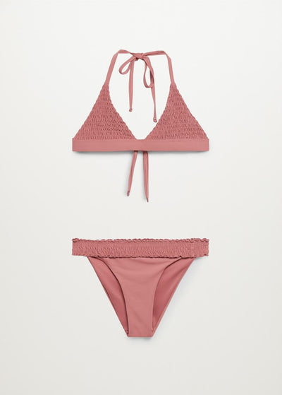 MNG - Bikini textura fruncido Rosa
