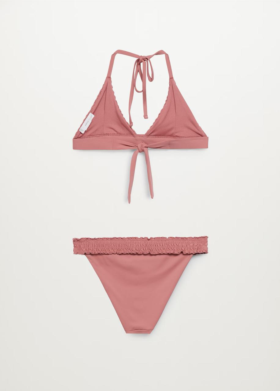 MNG - Bikini textura fruncido Rosa