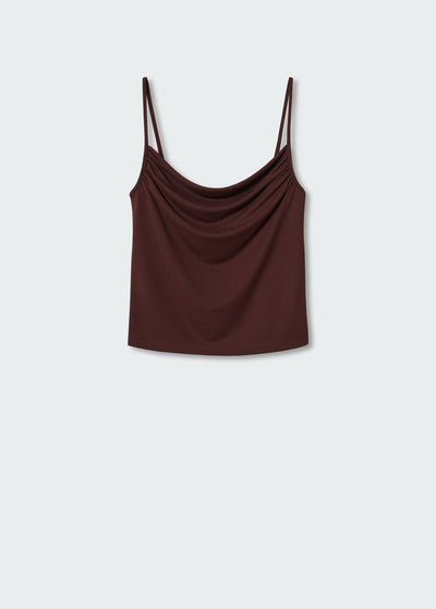 MNG- Top escote drapeado