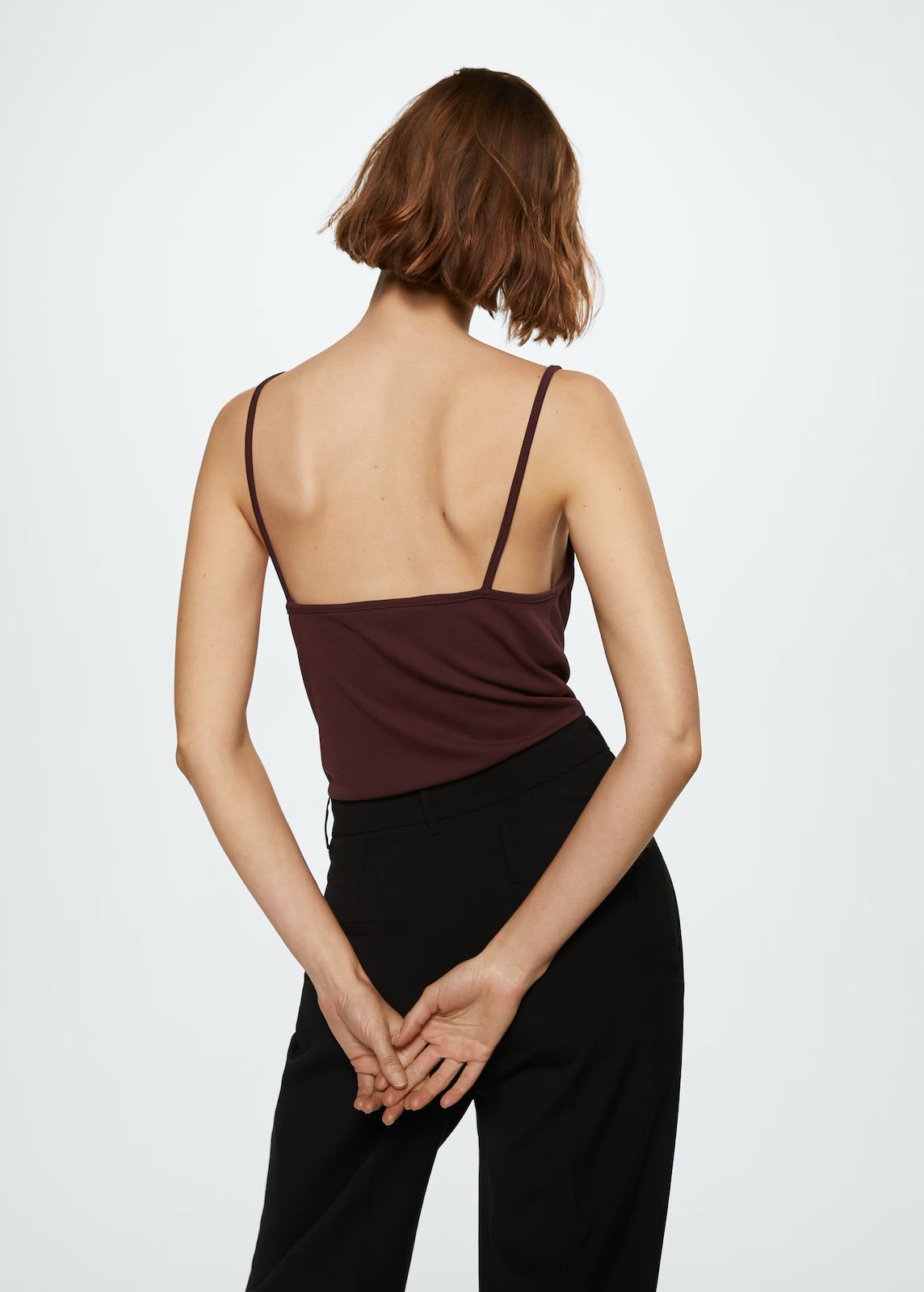 MNG- Top escote drapeado