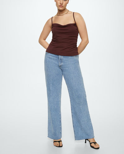 MNG- Top escote drapeado