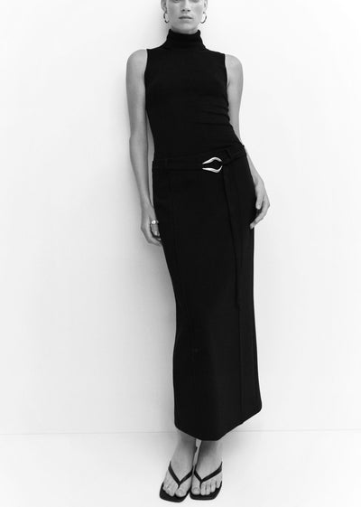 MNG - Falda cinturón abertura