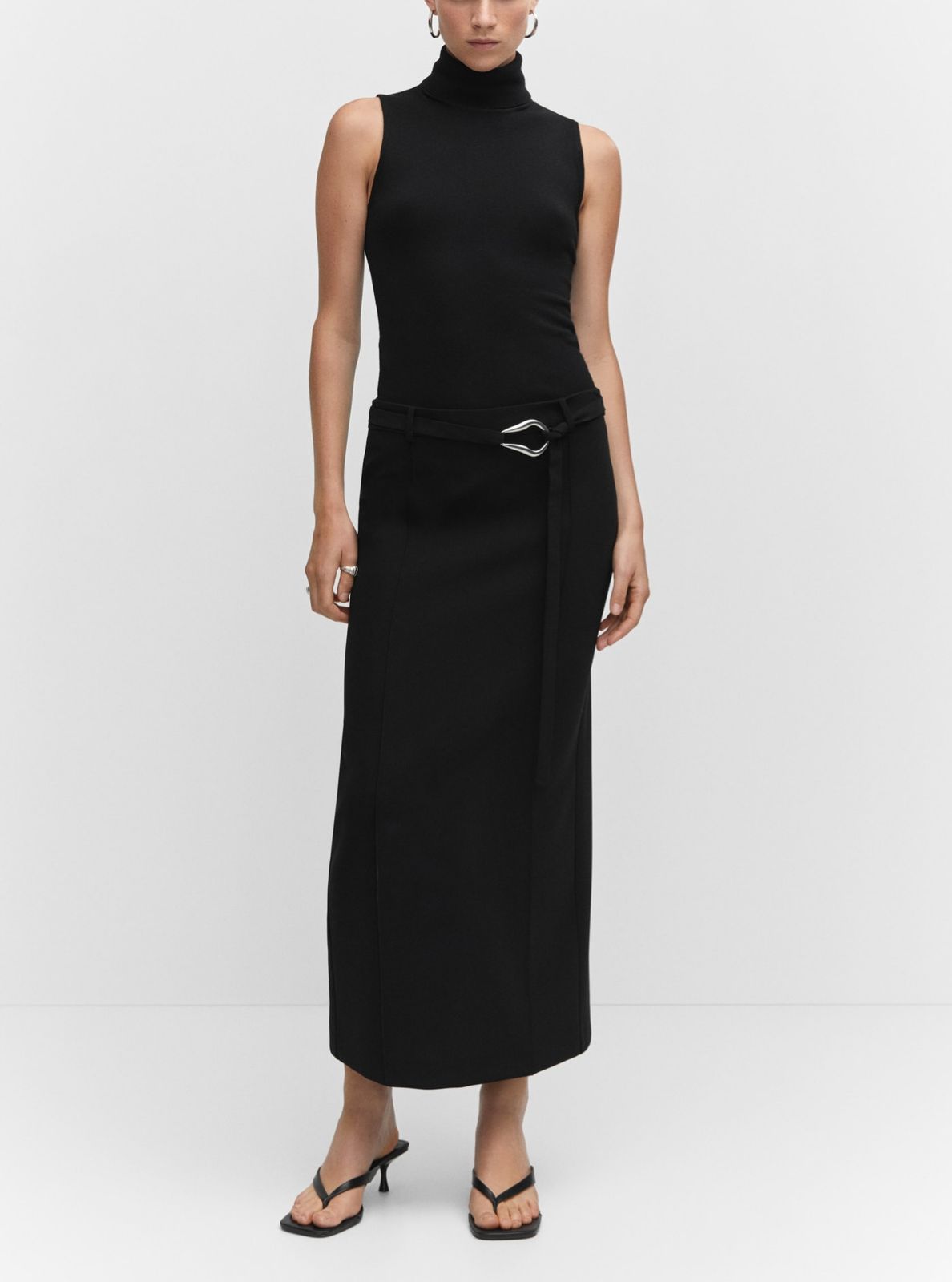 MNG - Falda cinturón abertura