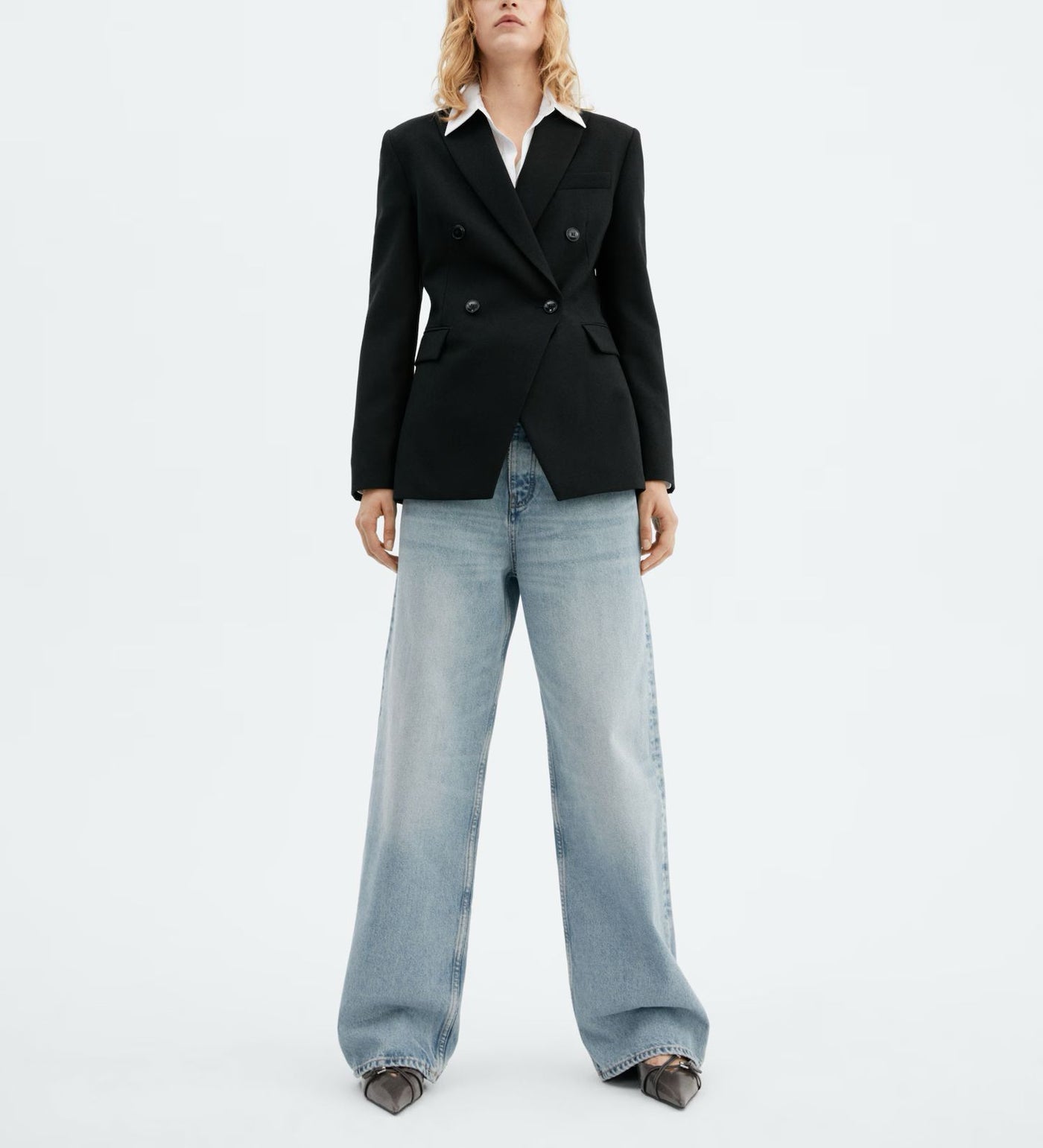 MNG - Jeans wideleg tiro medio