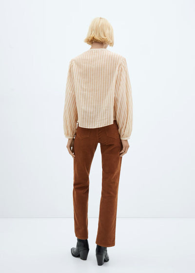 MNG -Blusa botones manga abullonada