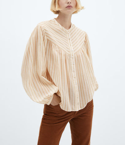 MNG -Blusa botones manga abullonada