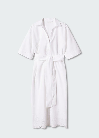 MNG - Vestido camisero bordado suizo