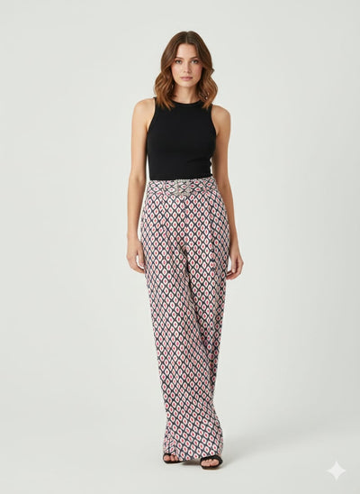 MNG - Pantalón palazzo estampado Satinado