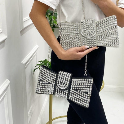 Essentials -  Clutch Brillantes Plata