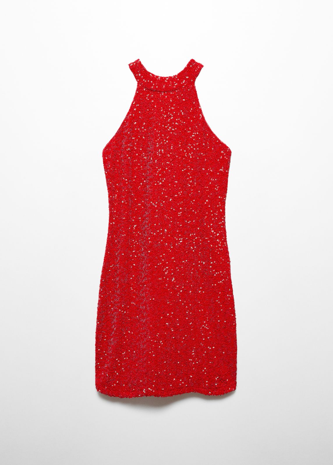 MNG - Vestido lentejuelas cuello halter