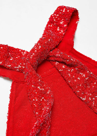 MNG - Vestido lentejuelas cuello halter