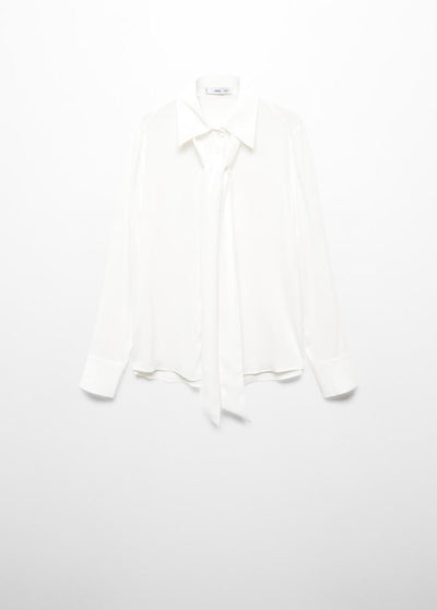 MNG - Blusa con lazo en el cuello