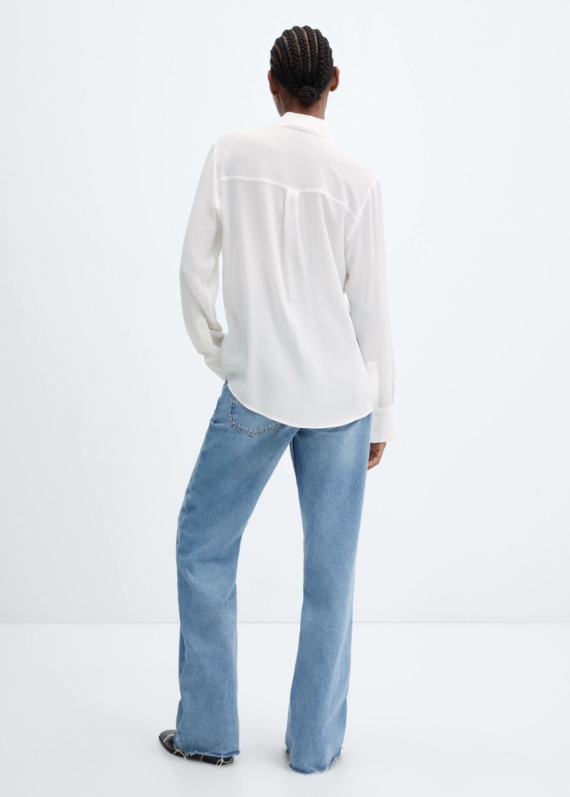 MNG - Blusa con lazo en el cuello