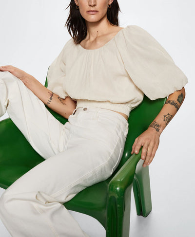 Mango - Blusa manga abullonada